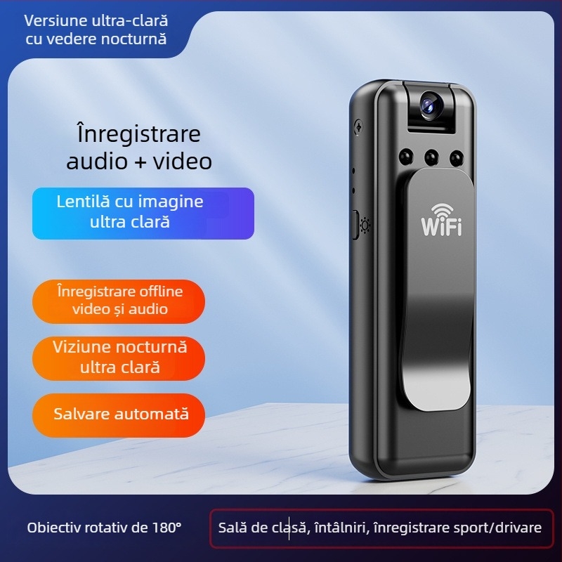 Camera sport HD cu stabilizare anti tremur, înregistrare audio și video și fotografiere la distanță prin smartphone