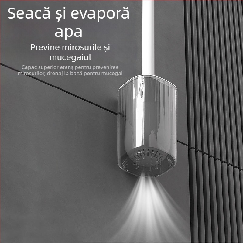 Set de perii pentru toaletă cu mâner lung, montat pe perete, din plastic, Yang Gen