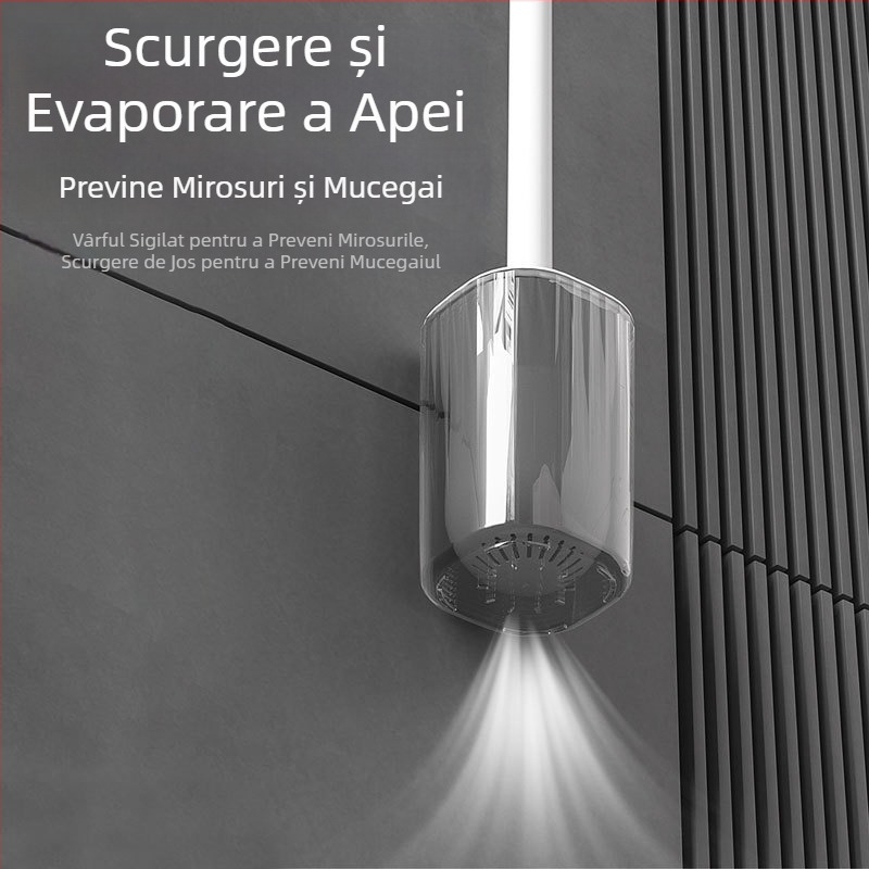 Set perie toaleta cu mâner lung, montat pe perete, din plastic — Yang gen