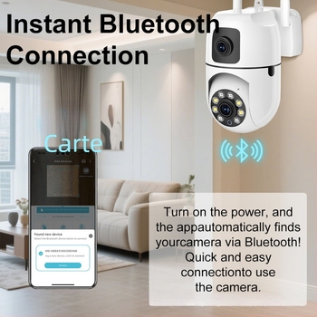 Cameră de securitate WiFi PTZ cu audio bidirecțional, viziune nocturnă 0.01 lux, Bluetooth, utilizare în interior