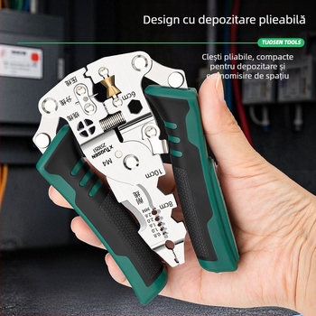 Clește de dezizolat cabluri Xtuosen – Unelte pentru electrician, multifuncțional, cu test electric, vârf ascuțit, 0,22 kg, Model 251051