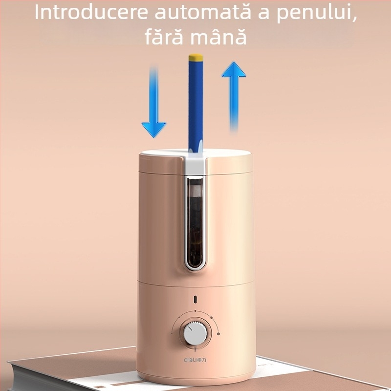 Deli VA8 Ascuțitoare electrică de creioane pentru elevi din învățământ primar, carcasă din plastic