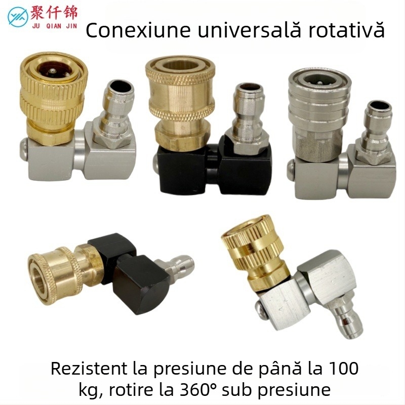 Pistol de spalare cu presiune înaltă, conector rapid 1/4, articulație rotativă la 360°; construcție din aluminiu, cupru și oțel inoxidabil; presiune maximă a apei 100 kg
