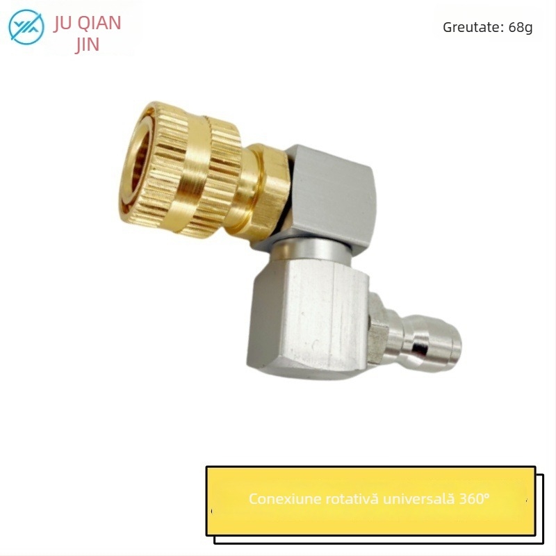 Pistol de spalare cu presiune înaltă, conector rapid 1/4, articulație rotativă la 360°; construcție din aluminiu, cupru și oțel inoxidabil; presiune maximă a apei 100 kg