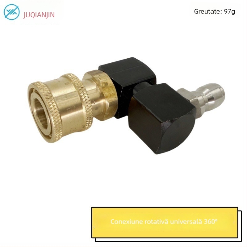 Pistol de spalare cu presiune înaltă, conector rapid 1/4, articulație rotativă la 360°; construcție din aluminiu, cupru și oțel inoxidabil; presiune maximă a apei 100 kg