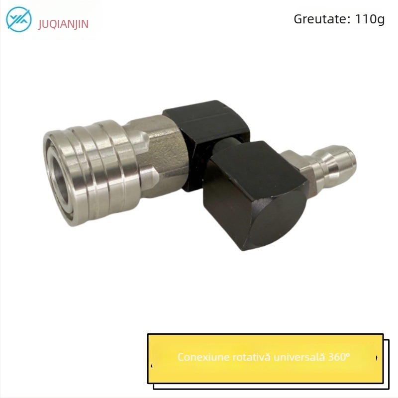 Pistol de spalare cu presiune înaltă, conector rapid 1/4, articulație rotativă la 360°; construcție din aluminiu, cupru și oțel inoxidabil; presiune maximă a apei 100 kg