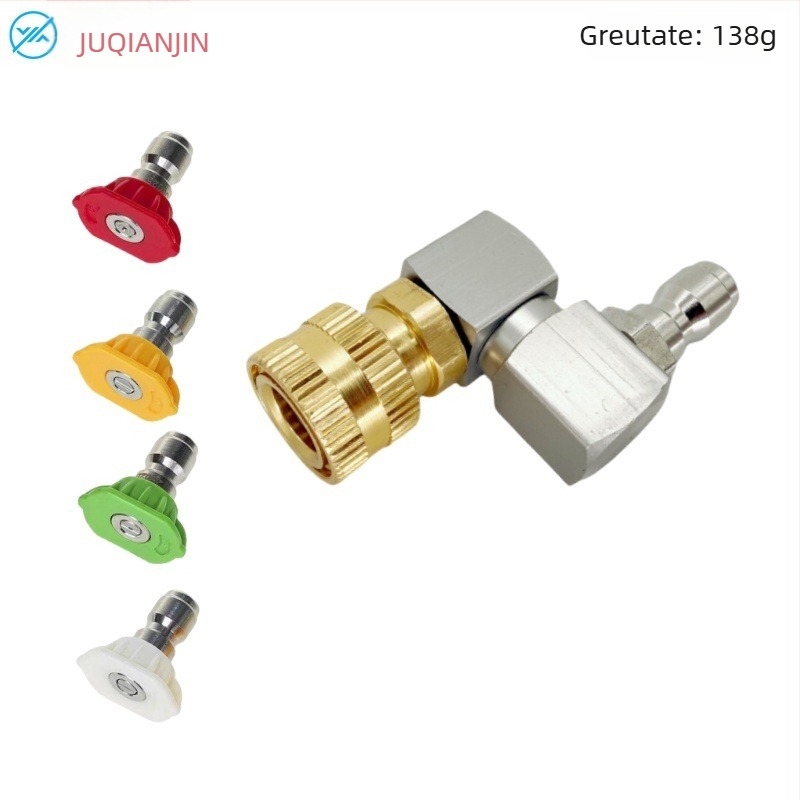 Pistol de spalare cu presiune înaltă, conector rapid 1/4, articulație rotativă la 360°; construcție din aluminiu, cupru și oțel inoxidabil; presiune maximă a apei 100 kg