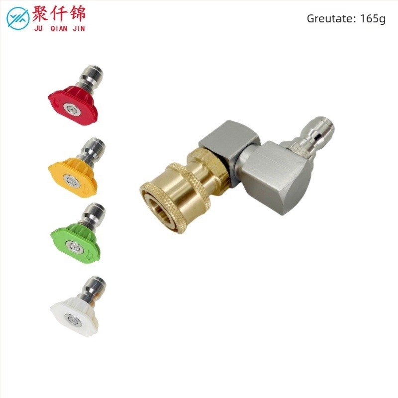 Pistol de spalare cu presiune înaltă, conector rapid 1/4, articulație rotativă la 360°; construcție din aluminiu, cupru și oțel inoxidabil; presiune maximă a apei 100 kg