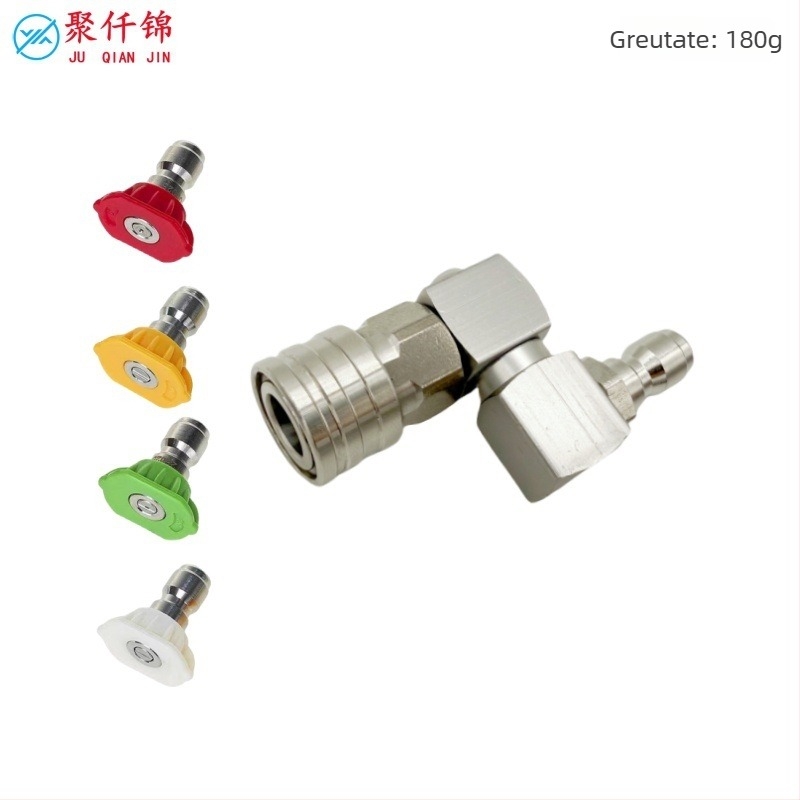Pistol de spalare cu presiune înaltă, conector rapid 1/4, articulație rotativă la 360°; construcție din aluminiu, cupru și oțel inoxidabil; presiune maximă a apei 100 kg