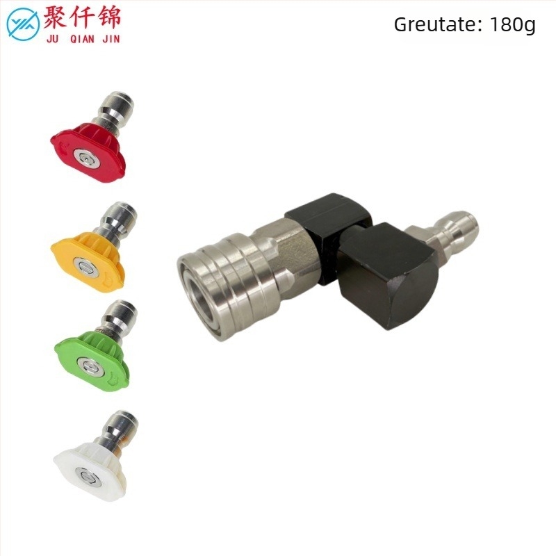 Pistol de spalare cu presiune înaltă, conector rapid 1/4, articulație rotativă la 360°; construcție din aluminiu, cupru și oțel inoxidabil; presiune maximă a apei 100 kg