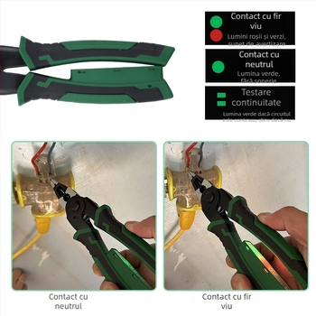 Clește pentru cabluri cu capete interschimbabile 6 în 1 pentru electricieni — clește cu capete multiple, dezizolator de cabluri, foarfă pentru tablă