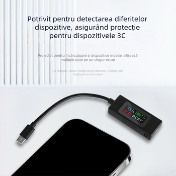 Type-C tester de încărcare pentru telefon: măsurare curent, tensiune și putere, afișaj digital