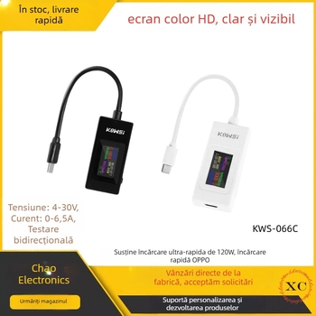 Instrument USB de test pentru curent, tensiune, capacitate și putere, monitor KWS-066C Cosway, intrare 4-30 V, temperatură ambientală 60°C, greutate 20