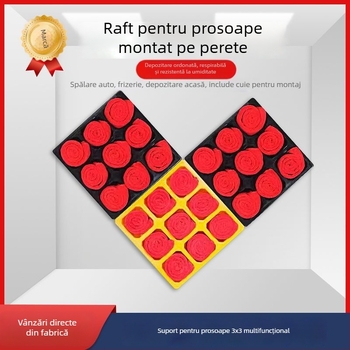 Raft de prosoape montat pe perete și dulap de depozitare pentru spălătorie auto și salon de înfrumusețare, din plastic