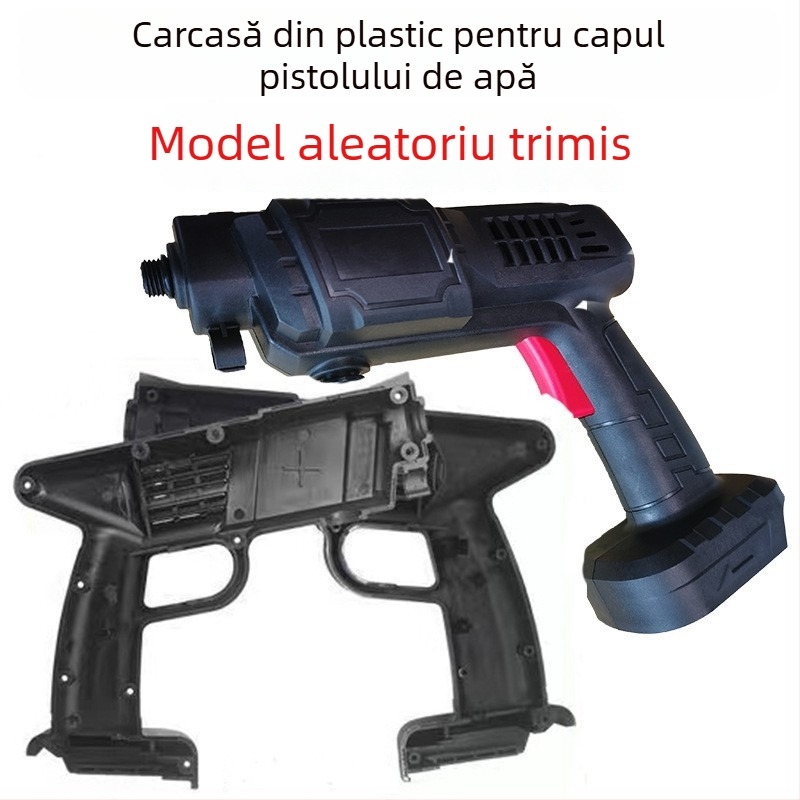 Pompa de spălat auto cu pistol de înaltă presiune — cap pistol din aliaj metalic (oțel inox/bronz), mâner din plastic, rază de pulverizare 5–8 m, presiune 30 bar, greutate 2,2 kg