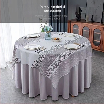 Față de masă de unică folosință din PE, pătrată, impermeabilă și rezistentă la ulei, model Window Flower cu bujor și grilaj