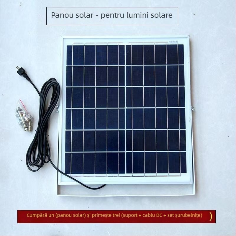 Panou fotovoltaic de încărcare, 6V, până la 36V, 15–20W, dreptunghiular 500x200 mm, durată de viață peste 25 de ani