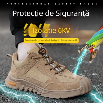 Pantofi de protecție izolați, vârf din oțel, izolație electrică 6KV, antișoc și anti-perforație, încălțăminte de lucru ușoară
