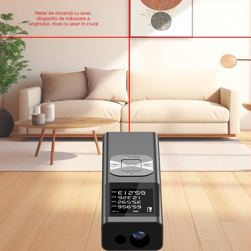 Metru de distanță cu laser - trei în unu, Proiector de linie încrucișată cu laser, Carcasă metalică