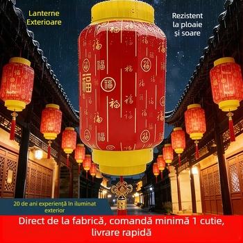Lanterna LED atarnabilă pentru exterior, stil chinezesc, IP65, alimentare prin cablu