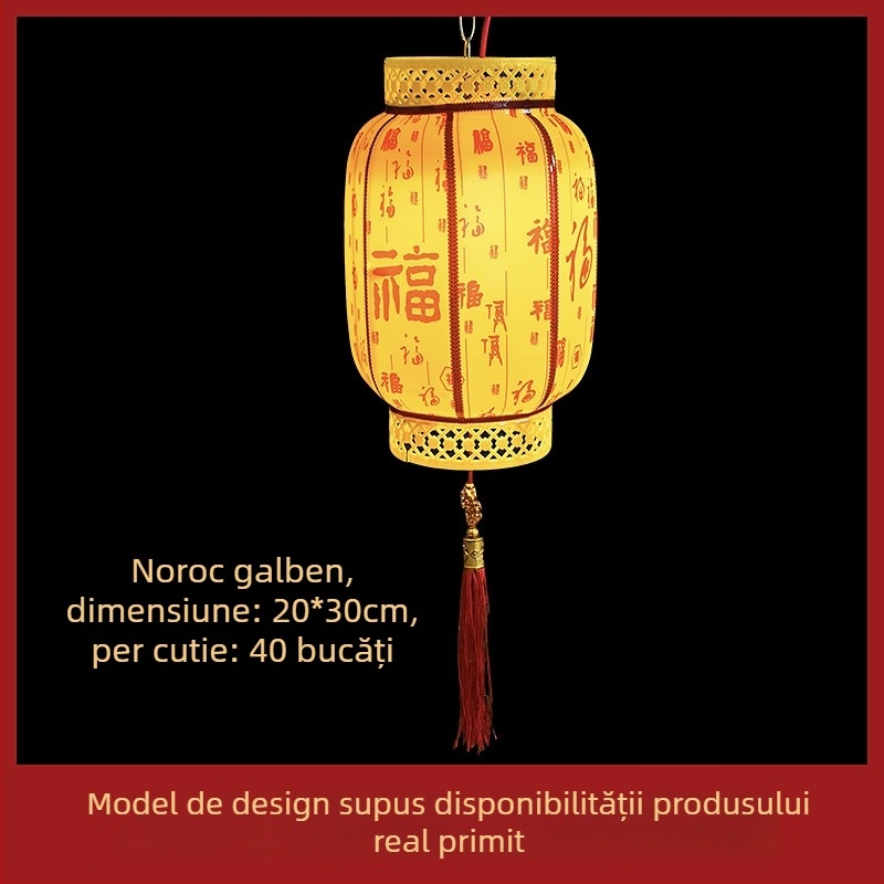 Lanterna LED atarnabilă pentru exterior, stil chinezesc, IP65, alimentare prin cablu