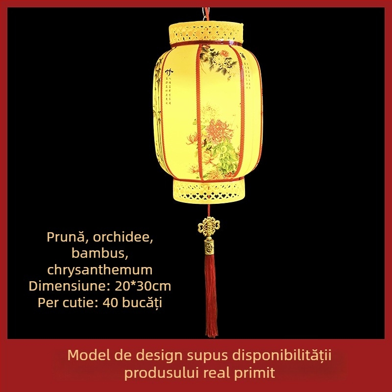 Lanterna LED atarnabilă pentru exterior, stil chinezesc, IP65, alimentare prin cablu