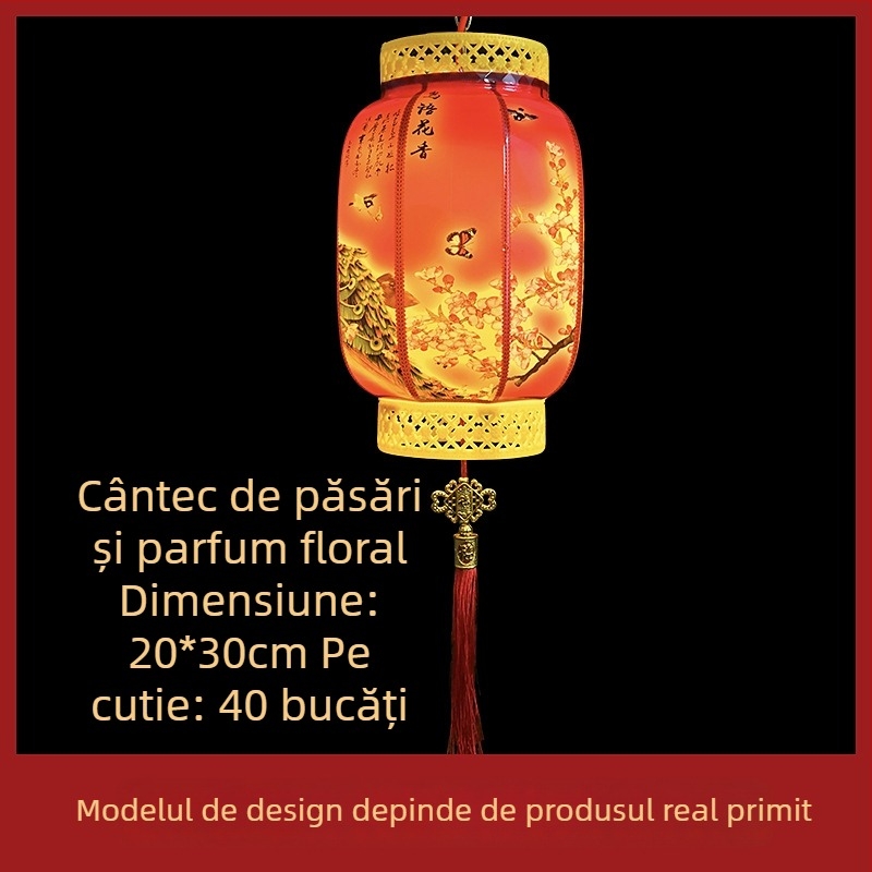 Lanterna LED atarnabilă pentru exterior, stil chinezesc, IP65, alimentare prin cablu