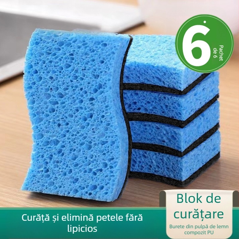 Balance Chaohui burete din pulpă de lemn pentru vase — absorbant, nu aderă la ulei, potrivit pentru oale și boluri