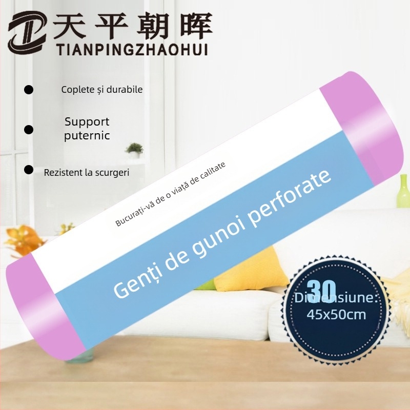 Saci de gunoi din HDPE, groși, cu gură plată, 100 buc., uz general