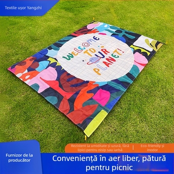 Covor de picnic pentru exterior, gros, portabil, impermeabil și antiderapant, pliabil, pentru 3–6 persoane, material: poliester 210 Oxford