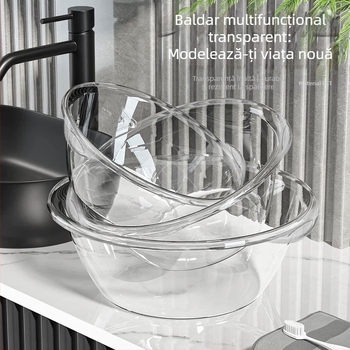 Balance Chaohui bazin transparent cu mâner dublu — bazin din plastic pentru spălarea hainelor, legumelor și fructelor, spălarea picioarelor și a feței (400 g)