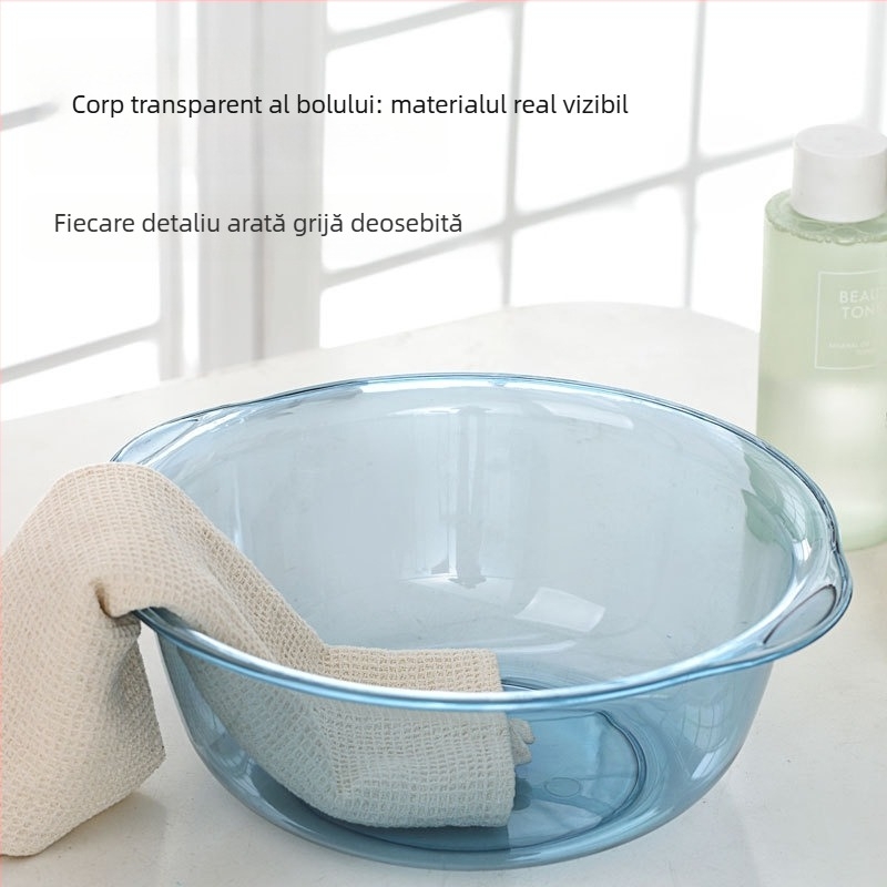 Balance Chaohui bazin transparent cu mâner dublu — bazin din plastic pentru spălarea hainelor, legumelor și fructelor, spălarea picioarelor și a feței (400 g)