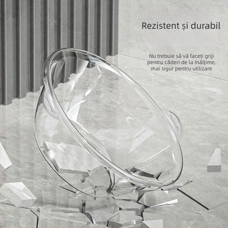 Balance Chaohui bazin transparent cu mâner dublu — bazin din plastic pentru spălarea hainelor, legumelor și fructelor, spălarea picioarelor și a feței (400 g)