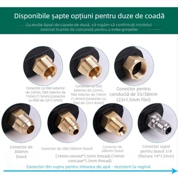 2104 Pistol de spălat cu presiune înaltă pentru mașini – duză din cupru/ oțel inoxidabil, mâner din plastic, distanță de pulverizare 10 m, presiune 150 bar