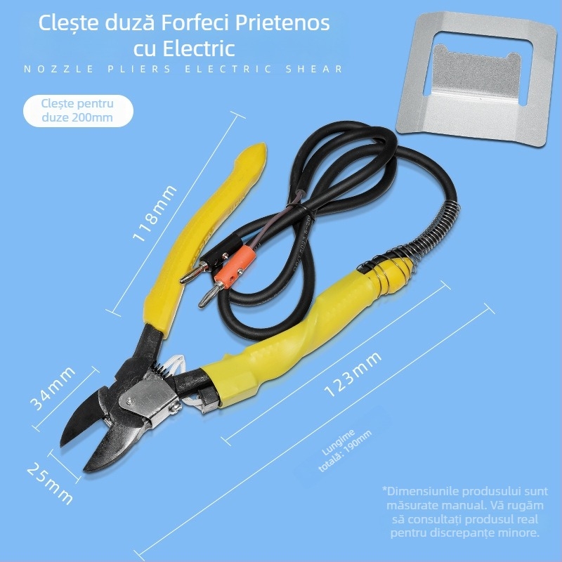 Clește electric pentru încălzire a plasticului, mânere acril-nylon – 220–240V prin priză
