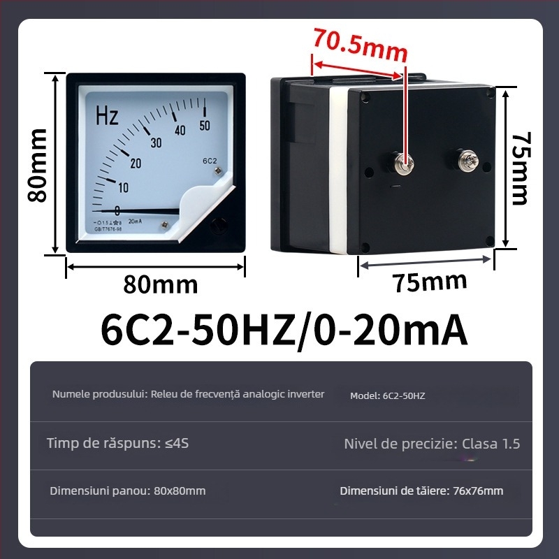 CHKL 6L2 Măsurător de frecvență: 0-50 Hz, intrare DC 10 V, măsurare curent/tensiune 4-20 mA