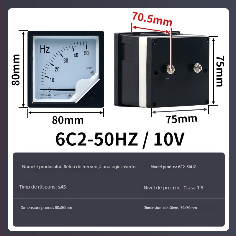 CHKL 6L2 Măsurător de frecvență: 0-50 Hz, intrare DC 10 V, măsurare curent/tensiune 4-20 mA