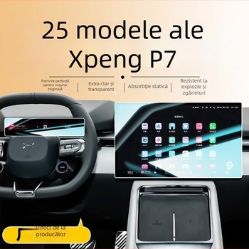 Protecție ecran din sticlă temperată pentru afișajul central Xpeng P7 — design monobloc, antiamprente