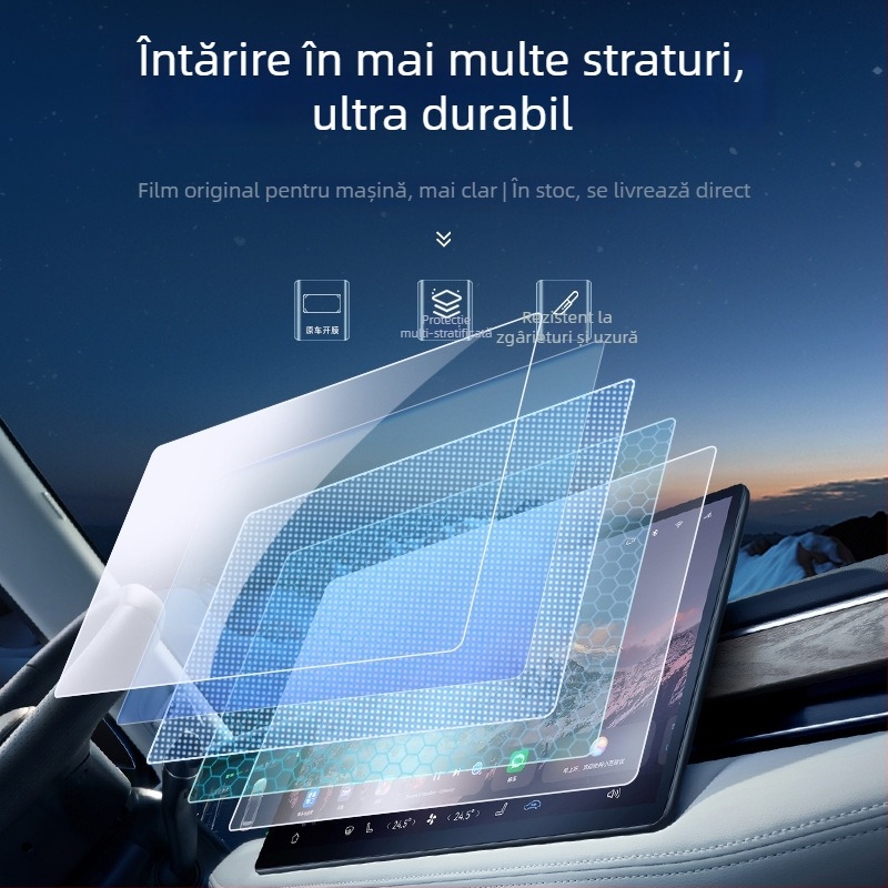 Protecție ecran din sticlă temperată pentru afișajul central Xpeng P7 — design monobloc, antiamprente