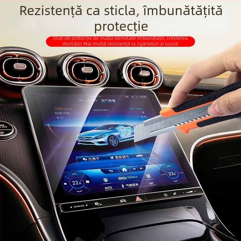 Protecție ecran din sticlă temperată pentru afișajul central Xpeng P7 — design monobloc, antiamprente