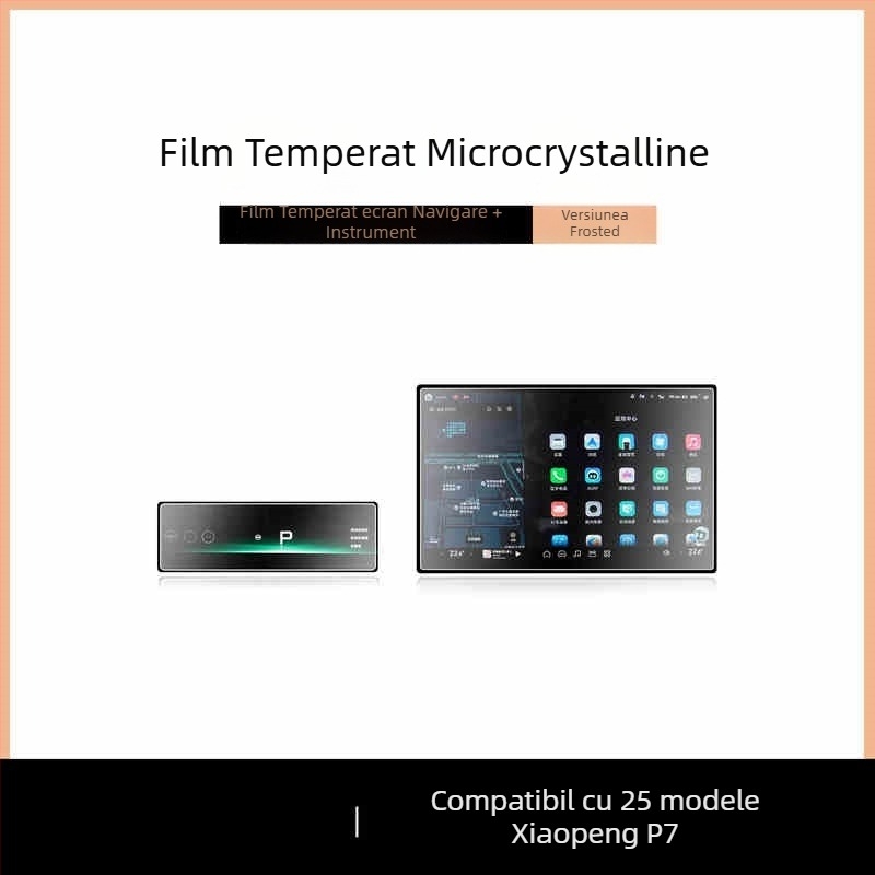 Protecție ecran din sticlă temperată pentru afișajul central Xpeng P7 — design monobloc, antiamprente