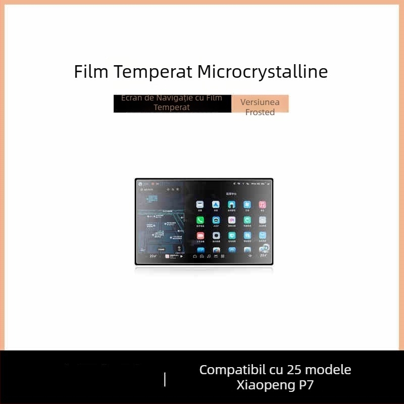 Protecție ecran din sticlă temperată pentru afișajul central Xpeng P7 — design monobloc, antiamprente