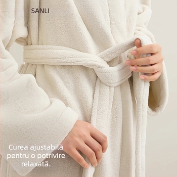 Halat de baie pentru cuplu, unisex, cu broderie Panda, din Coral Fleece