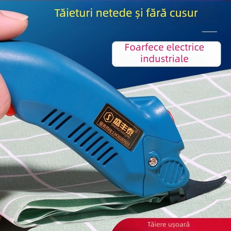 Foarfă electrică pentru țesături, portabilă, 220V, compatibilă cu piele, carton, țesătură, covorașe și covoare, interval de tensiune 110–220V