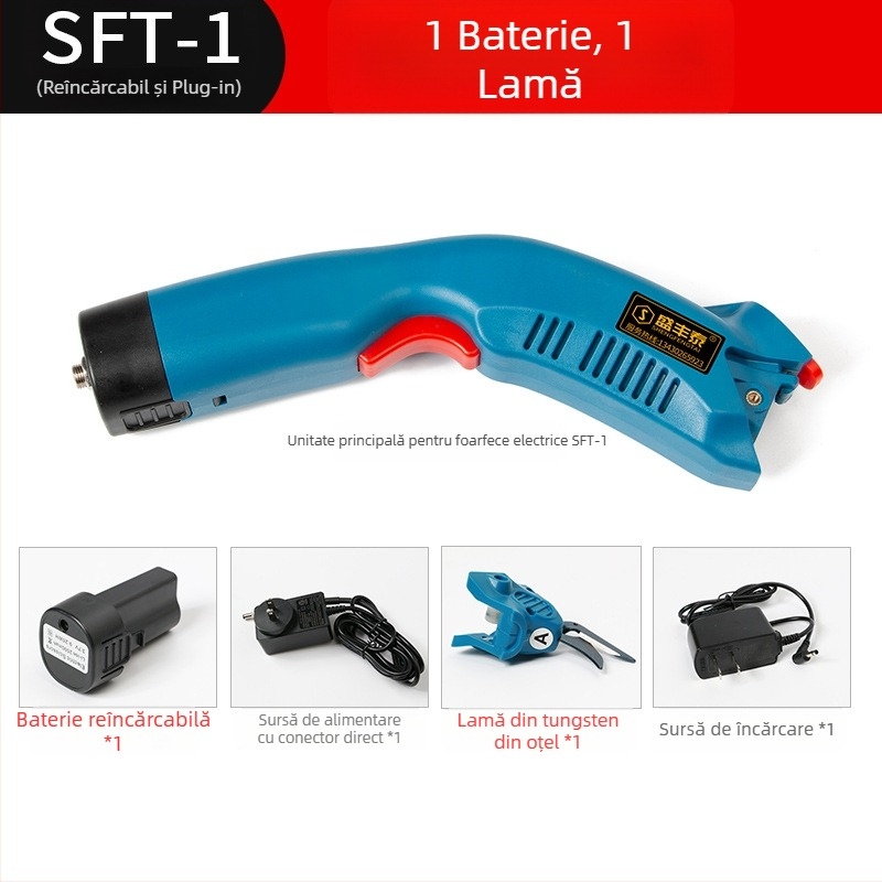Foarfă electrică pentru țesături, portabilă, 220V, compatibilă cu piele, carton, țesătură, covorașe și covoare, interval de tensiune 110–220V