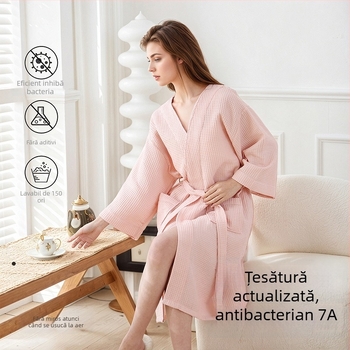 Halat de baie din poliester-bumbac, 65% bumbac, Unisex, Toamnă