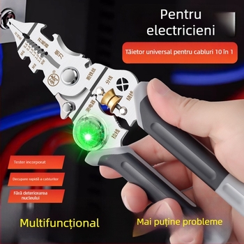 Clește multifuncțional pentru electricieni, 28 în 1: dezizolarea firelor, tăierea firelor, crimparea, înfășurarea și prinderea firelor