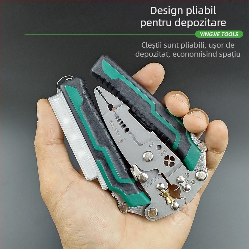 Hero Clește de dezizolat cabluri cu tester de tensiune – gură dreaptă, greutate 0,2