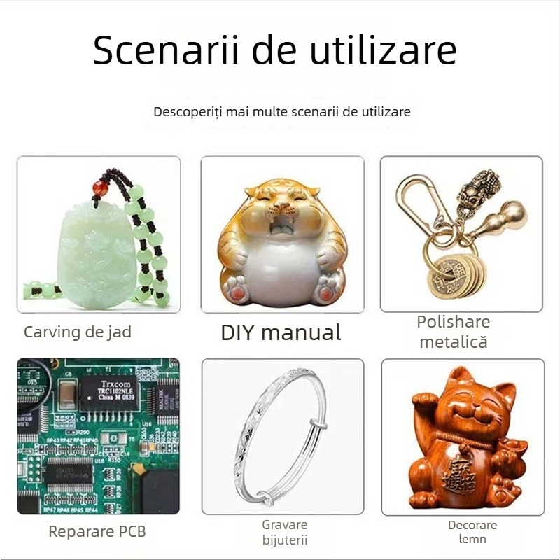 Penă de gravură reîncărcabilă H101 și mini șlefuitor electric, unealtă de mână portabilă — 30.000 rpm, mandrină 2.35–3.0 mm