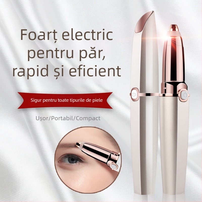 Aparat electric de ras și depilare, 2-in-1, mini aparat de ras pentru față cu trimmer pentru sprâncene, model BZ-205B, alimentare USB, corp din ABS, potrivit pentru utilizare umedă și uscată.